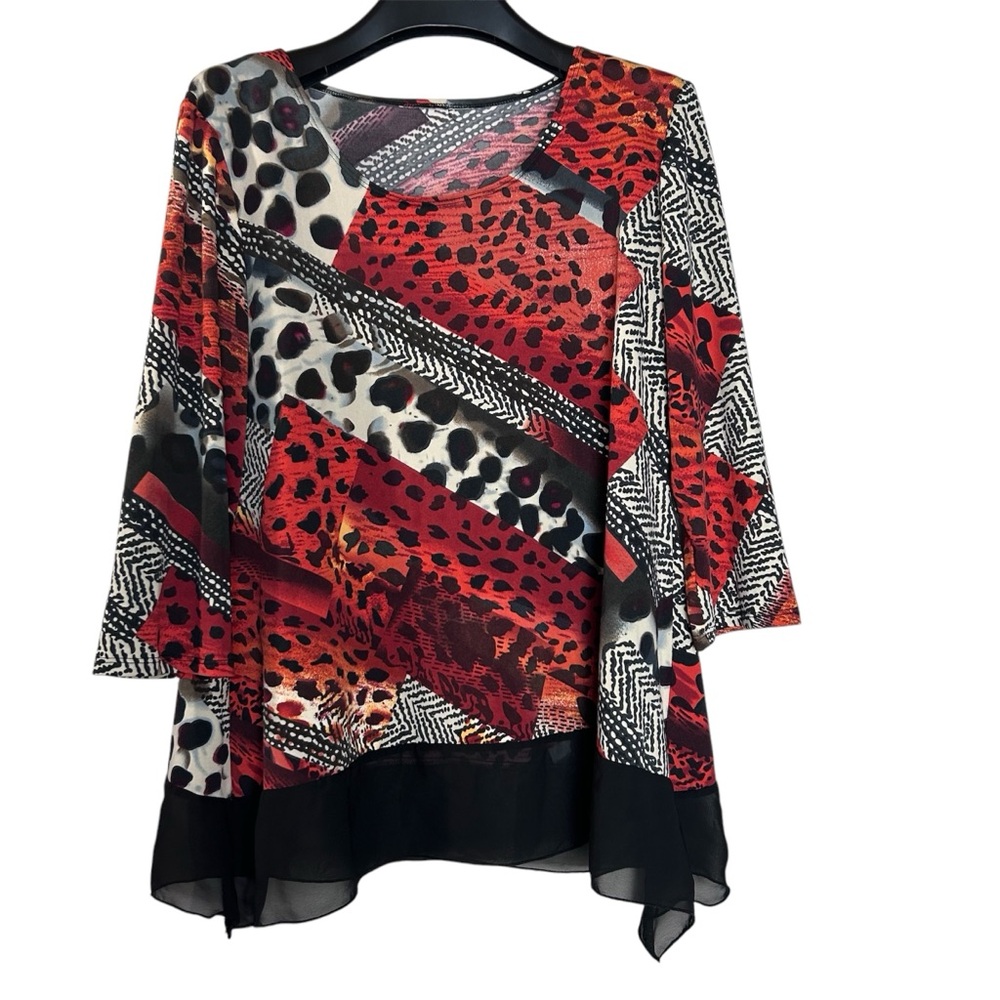 Women’s flowy tunic blouse top size large 3/4‎ sleeve